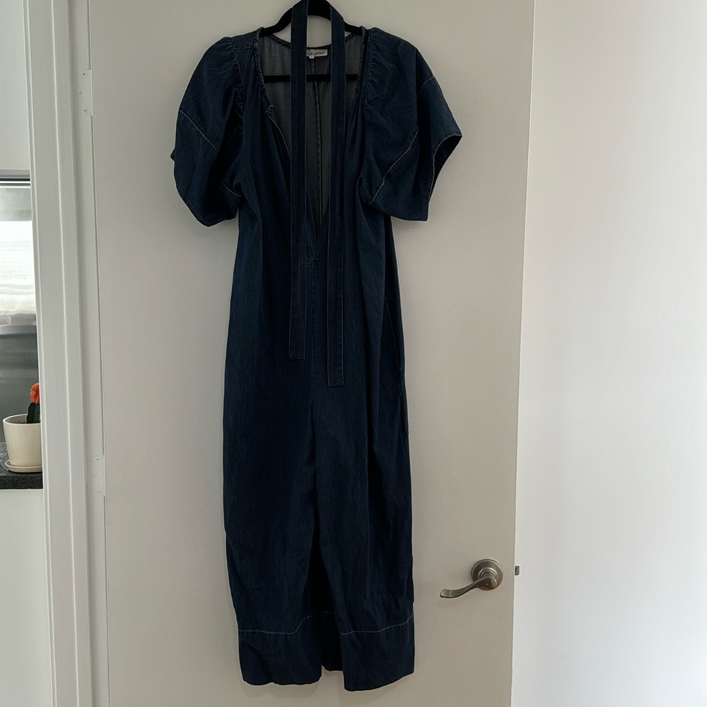 Apiece Apart Blue “denim” style jumpsuit size 4
